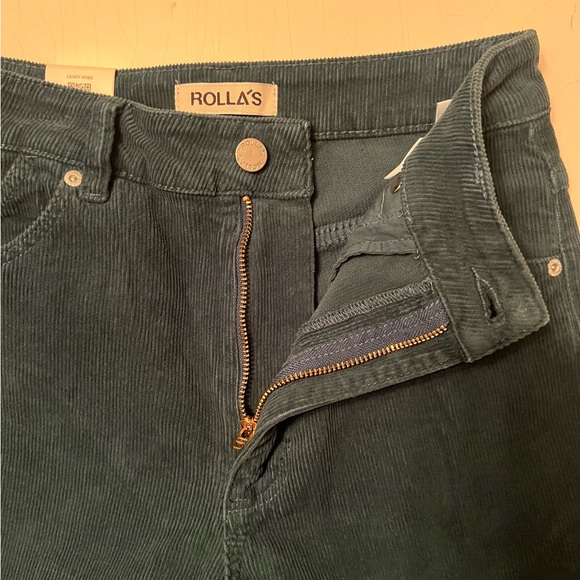 nwt ROLLA'S FREE PEOPLE original straight corduroy pant in forest green 27 - Picture 15 of 15